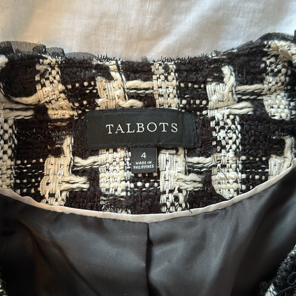 Talbots Tweed black and white pearl jacket - Picture 3 of 4